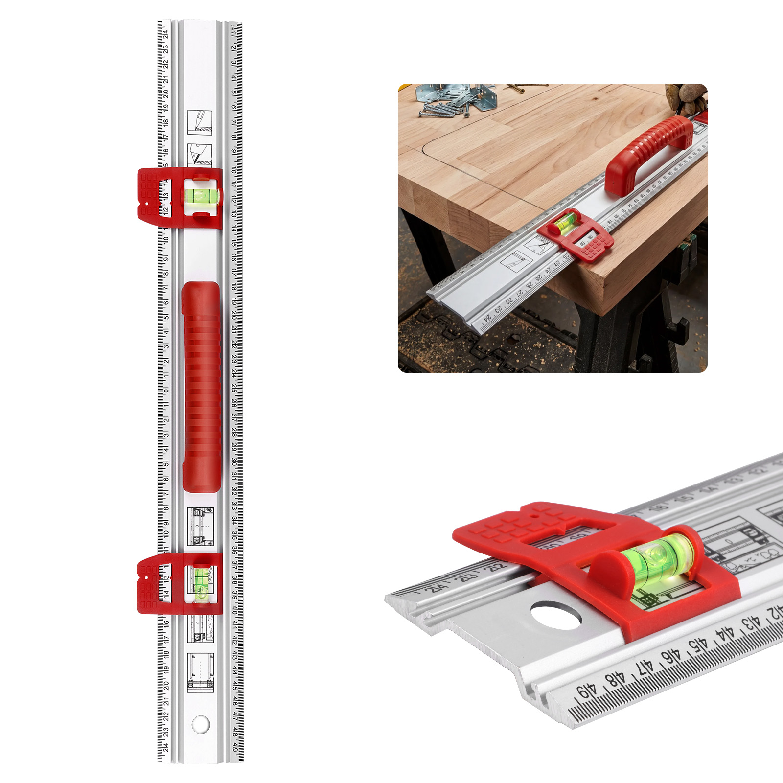 Home Improvement Mark - Aluminum Level Ruler Sliding Guide Marking