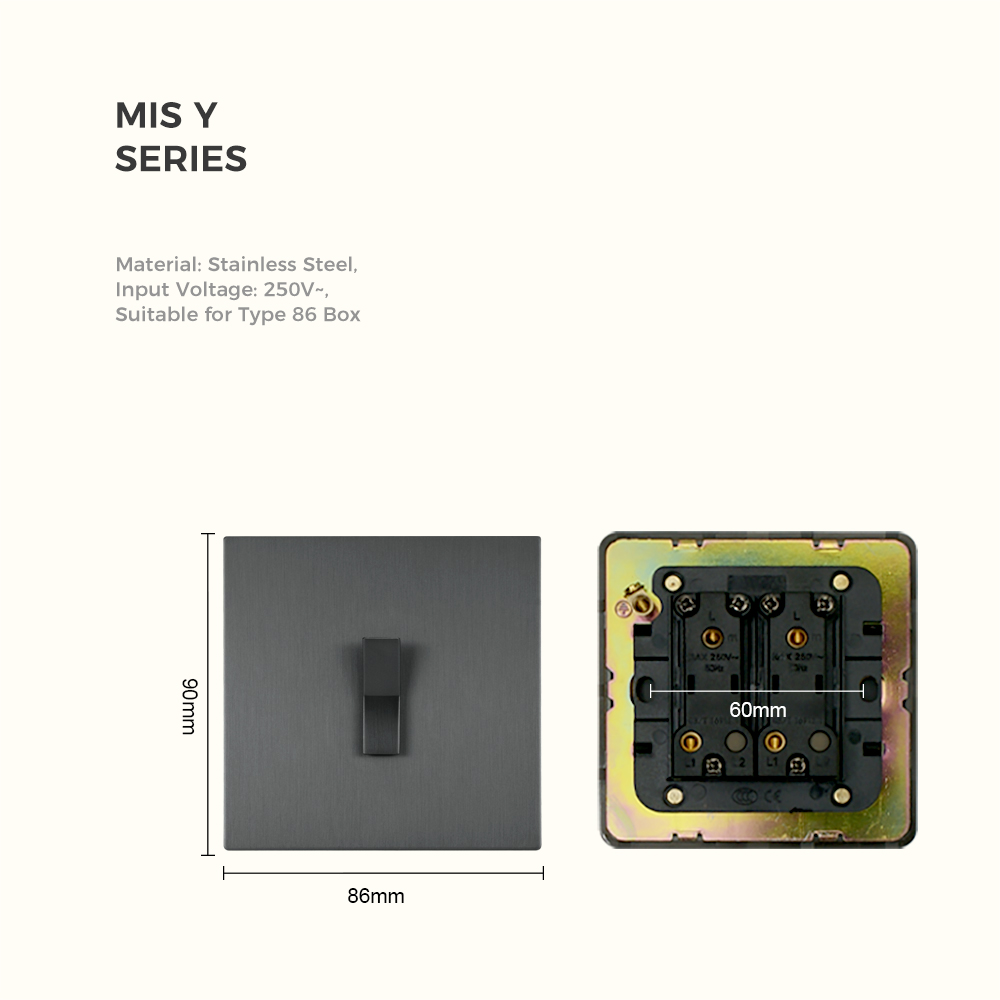 Avoir Gray Y Type Push Button  - đánh giá và giá Home Improvement Uk